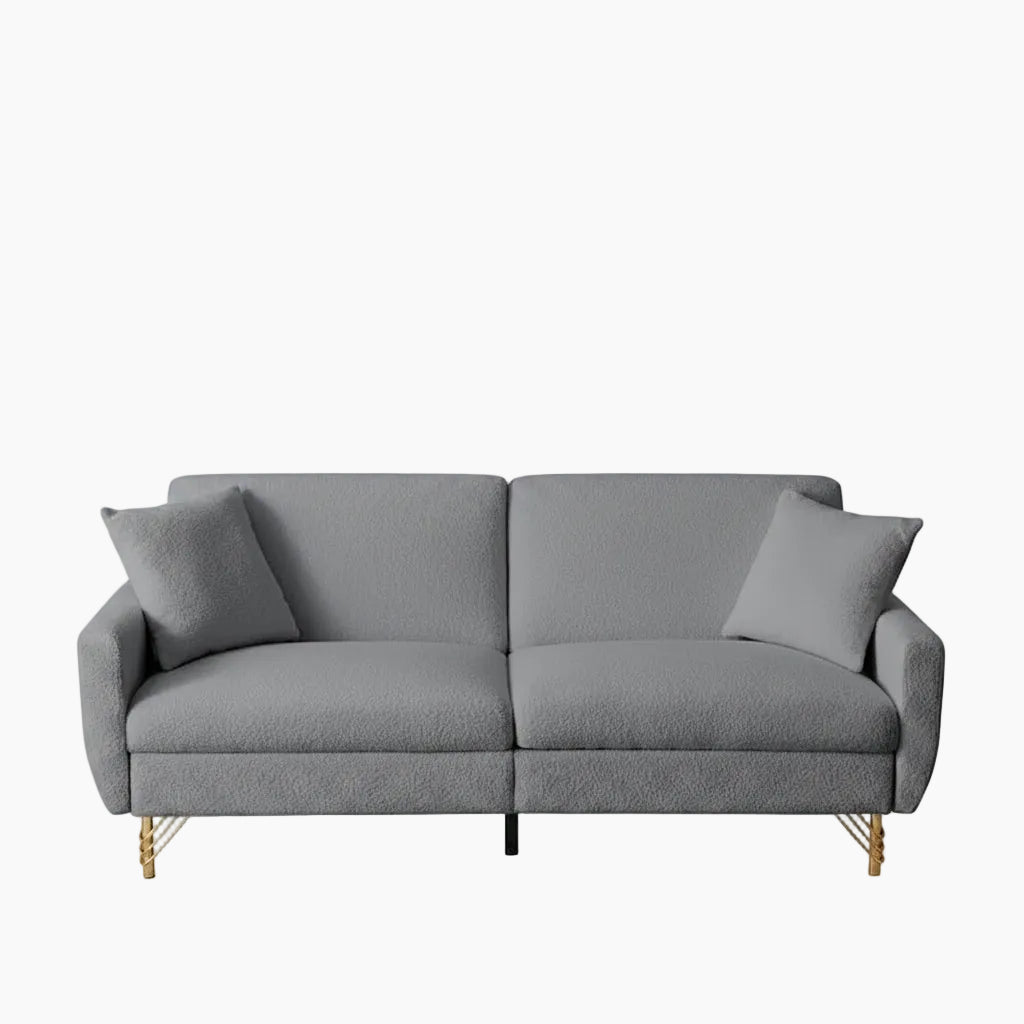 74.41 Inch Teddy Velvet sofa bed with Separate adjustment backrest and Storage Function
