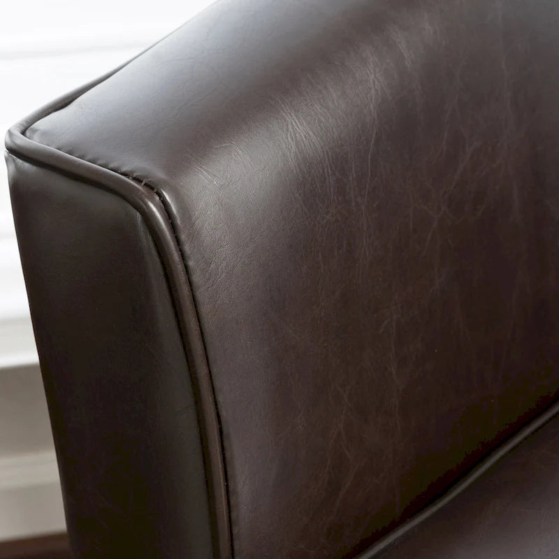 Fauteuil club en similicuir avec pieds en bouleau – Siège d'appoint moderne