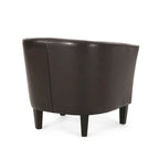 Fauteuil club en similicuir avec pieds en bouleau – Siège d'appoint moderne