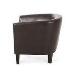 Fauteuil club en similicuir avec pieds en bouleau – Siège d'appoint moderne