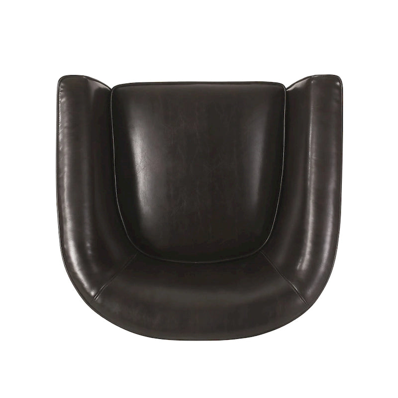 Fauteuil club en similicuir avec pieds en bouleau – Siège d'appoint moderne