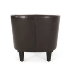 Fauteuil club en similicuir avec pieds en bouleau – Siège d'appoint moderne
