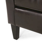 Fauteuil club en similicuir avec pieds en bouleau – Siège d'appoint moderne