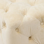 Pouf carré capitonné en velours moderne