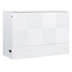 Lit escamotable mural Queen Size avec grand tiroir de rangement, prises et ports USB