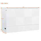 Lit escamotable mural Queen Size avec grand tiroir de rangement, prises et ports USB