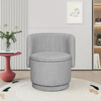 Fauteuil pivotant en tissu bouclé avec rangement pour salon, gris