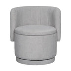 Fauteuil pivotant en tissu bouclé avec rangement pour salon, gris