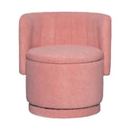 Fauteuil pivotant en tissu bouclé avec rangement pour salon, gris