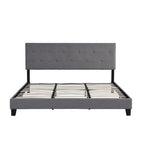 Lit plateforme rembourré de taille Queen avec tête de lit capitonnée – Design moderne