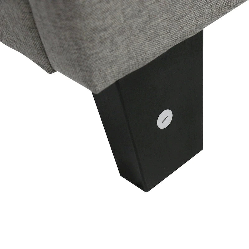 Lit plateforme rembourré de taille Queen avec tête de lit capitonnée – Design moderne