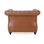 Fauteuil d'appoint capitonné en PU au design Chesterfield – Siège rembourré classique