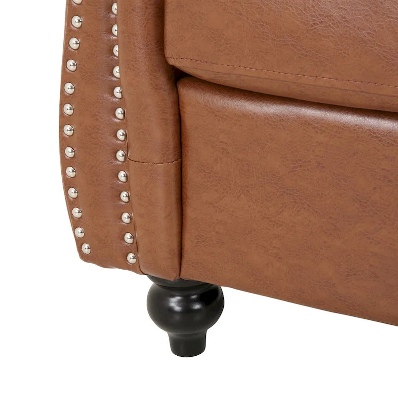 Fauteuil d'appoint capitonné en PU au design Chesterfield – Siège rembourré classique
