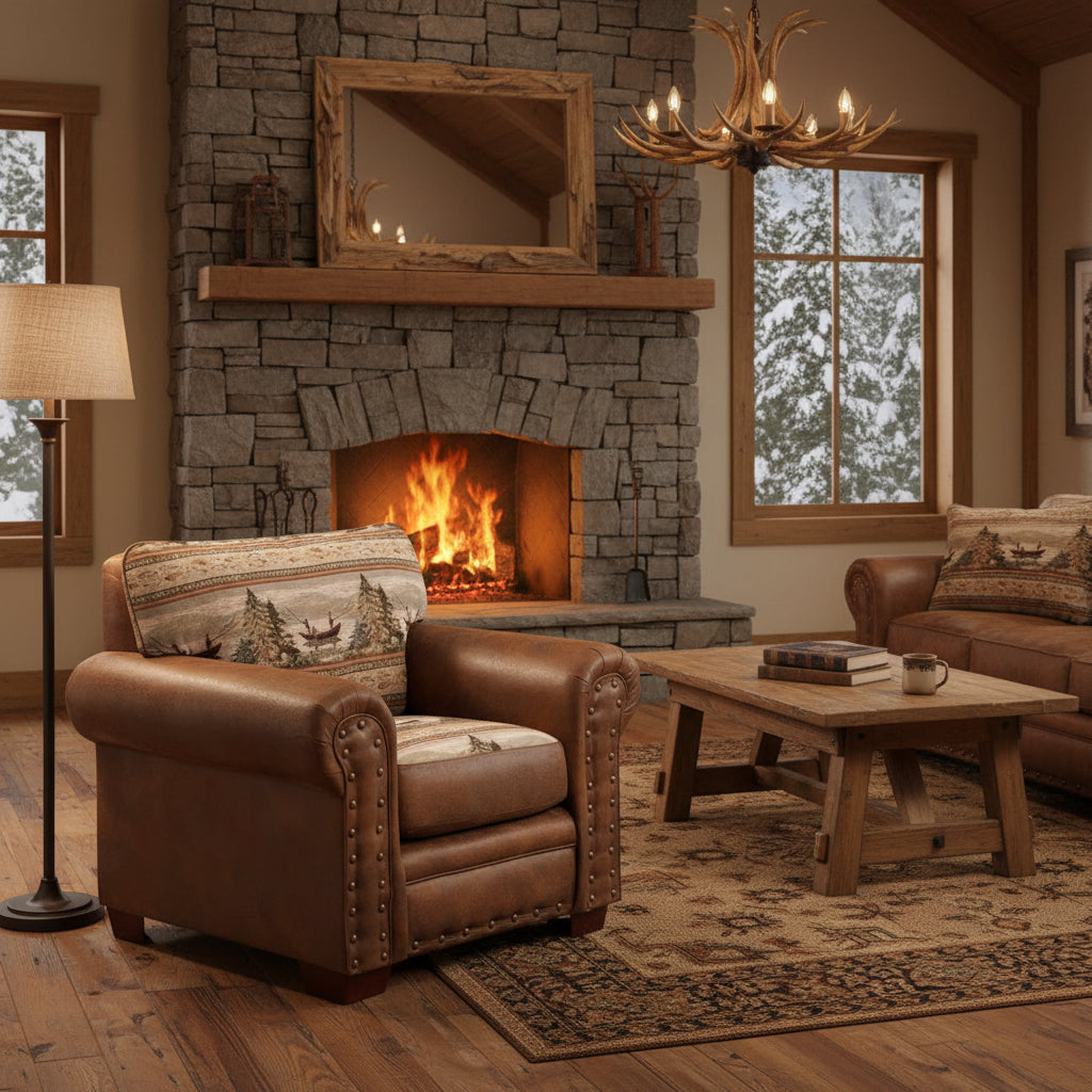 Chaise-tapisserie imprimée en coton Alpine Lodge