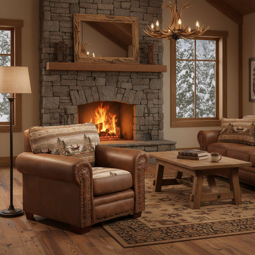 Chaise-tapisserie imprimée en coton Alpine Lodge