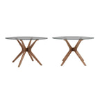 Table à manger ronde en noyer, style Mid-Century