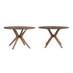 Table à manger ronde en noyer, style Mid-Century