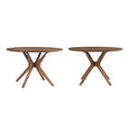 Table à manger ronde en noyer, style Mid-Century