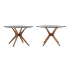Table à manger ronde en noyer, style Mid-Century