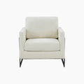 Fauteuil d'appoint contemporain en tissu crème et noir avec cadre en métal
