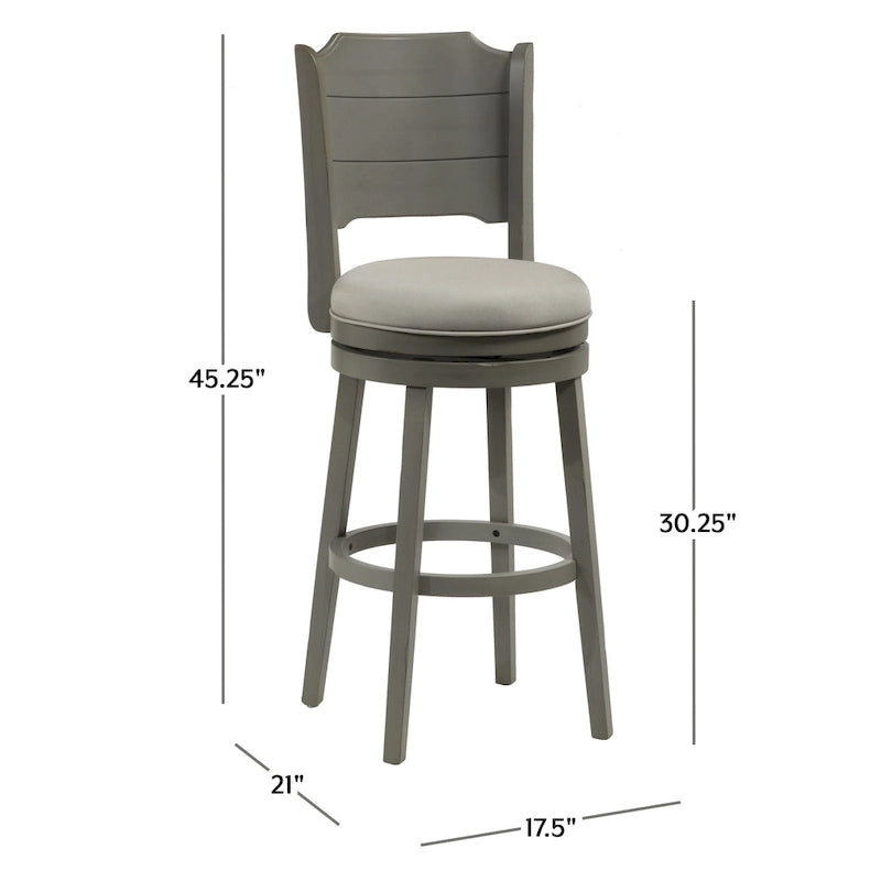 Tabouret de bar pivotant moderne avec assise rembourrée