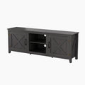Meuble TV moderne 70 pouces avec étagères, meuble de divertissement multimédia avec portes - Noir - M