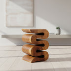 Haussmann Wood Wave Verve Accent Snake Table 12x14x20 in H Walnut Oil - 12 x 14 x 20