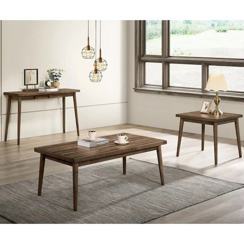 Table d'appoint de 60 cm en noyer massif de style Mid-Century