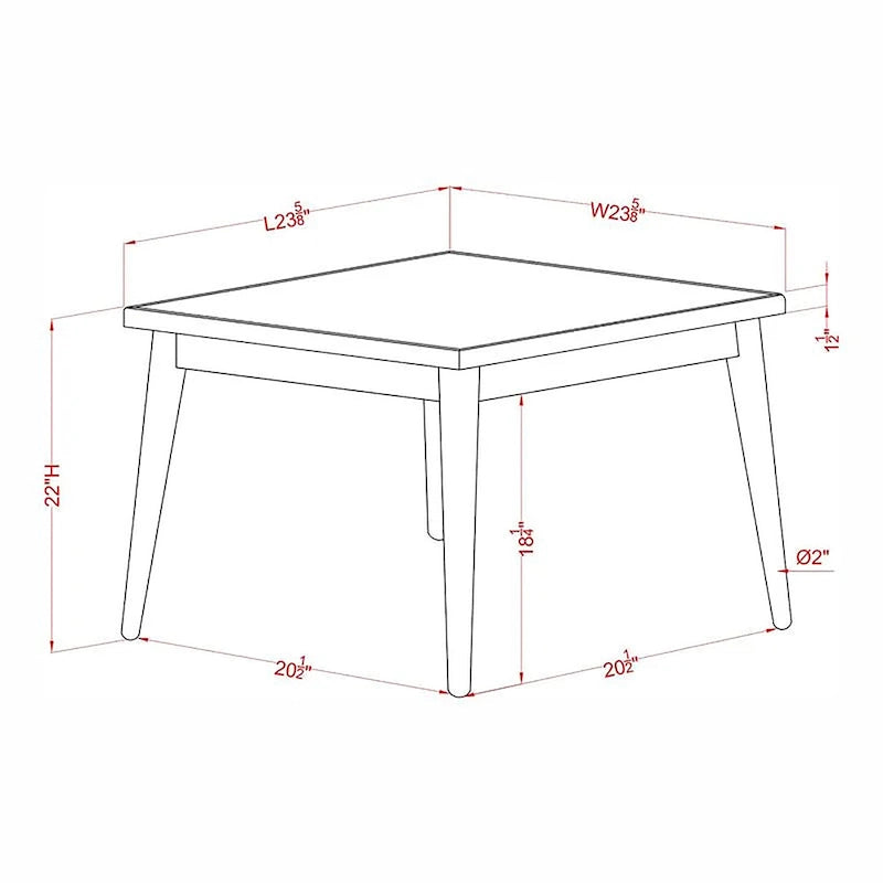 Table d'appoint de 60 cm en noyer massif de style Mid-Century