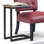 Table d'appoint industrielle en métal massif, en forme de C, de 45,7 cm de large – 45,7 L x 25,4 P x 61 H cm