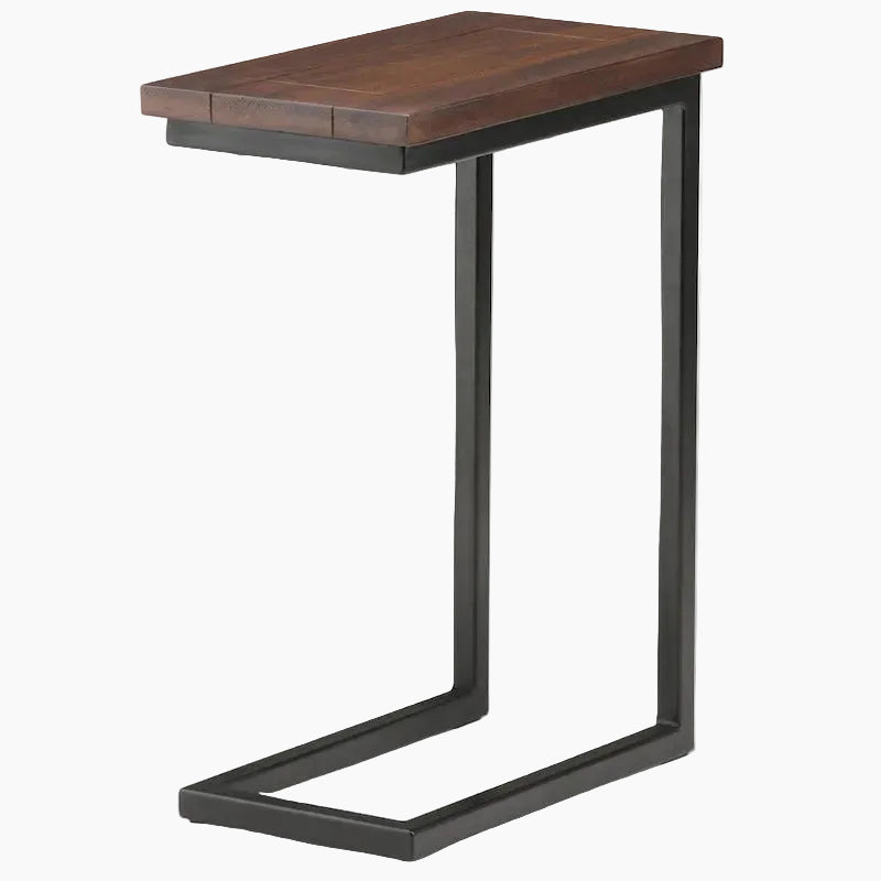 Table d'appoint industrielle en métal massif, en forme de C, de 45,7 cm de large – 45,7 L x 25,4 P x 61 H cm