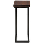 Table d'appoint industrielle en métal massif, en forme de C, de 45,7 cm de large – 45,7 L x 25,4 P x 61 H cm