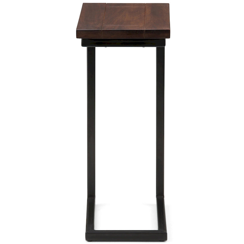 Table d'appoint industrielle en métal massif, en forme de C, de 45,7 cm de large – 45,7 L x 25,4 P x 61 H cm