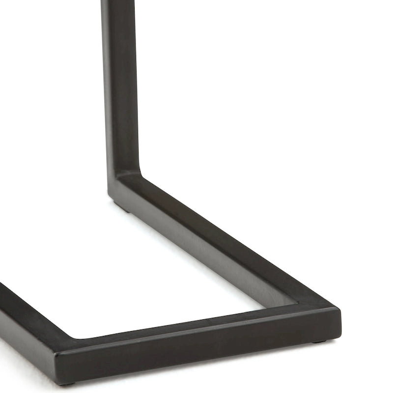 Table d'appoint industrielle en métal massif, en forme de C, de 45,7 cm de large – 45,7 L x 25,4 P x 61 H cm