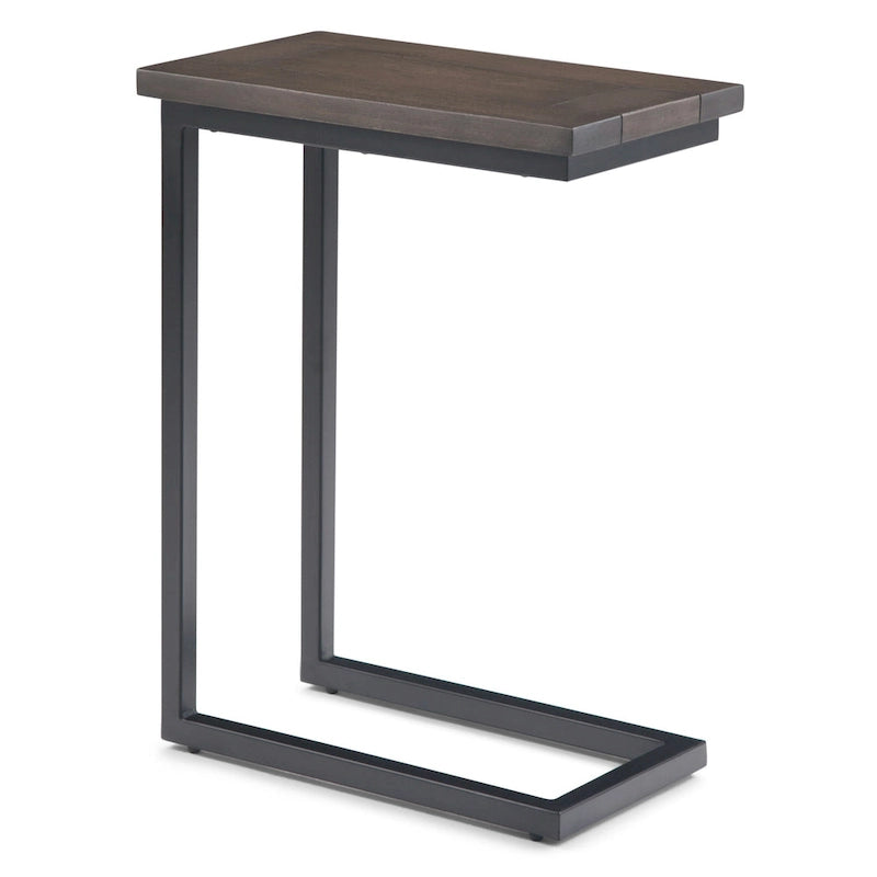 Table d'appoint industrielle en métal massif, en forme de C, de 45,7 cm de large – 45,7 L x 25,4 P x 61 H cm