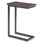 Table d'appoint industrielle en métal massif, en forme de C, de 45,7 cm de large – 45,7 L x 25,4 P x 61 H cm
