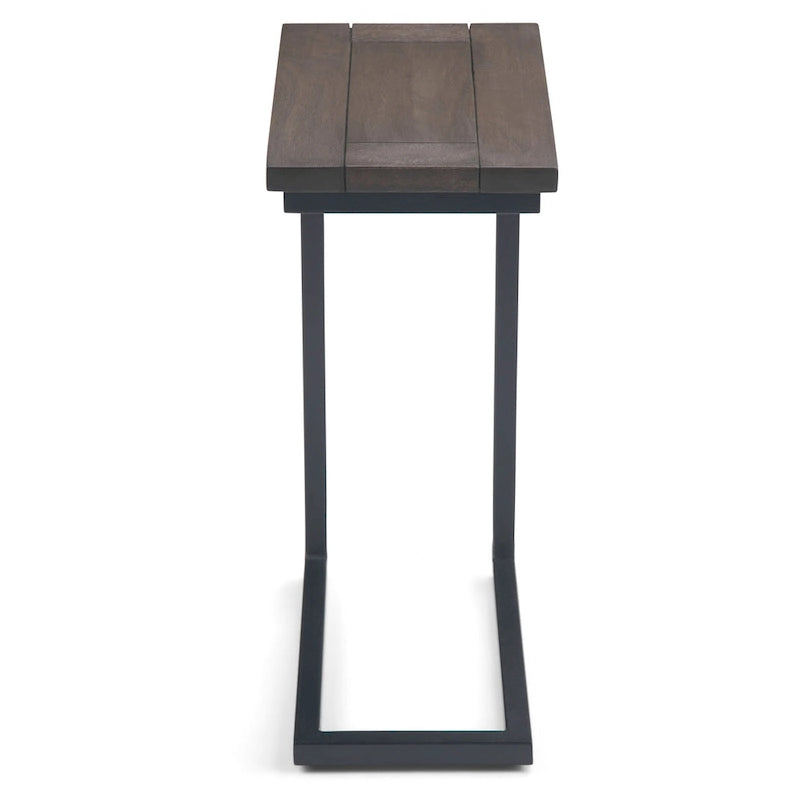 Table d'appoint industrielle en métal massif, en forme de C, de 45,7 cm de large – 45,7 L x 25,4 P x 61 H cm