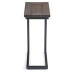 Table d'appoint industrielle en métal massif, en forme de C, de 45,7 cm de large – 45,7 L x 25,4 P x 61 H cm
