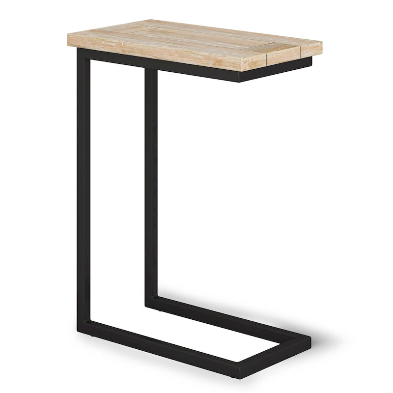Table d'appoint industrielle en métal massif, en forme de C, de 45,7 cm de large – 45,7 L x 25,4 P x 61 H cm