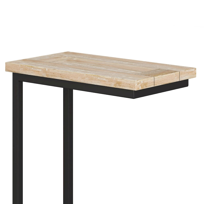 Table d'appoint industrielle en métal massif, en forme de C, de 45,7 cm de large – 45,7 L x 25,4 P x 61 H cm