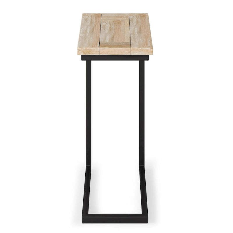 Table d'appoint industrielle en métal massif, en forme de C, de 45,7 cm de large – 45,7 L x 25,4 P x 61 H cm