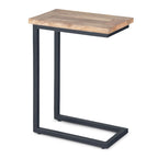 Table d'appoint industrielle en métal massif, en forme de C, de 45,7 cm de large – 45,7 L x 25,4 P x 61 H cm