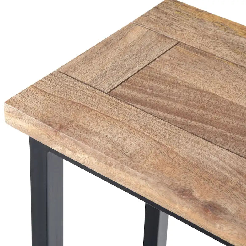 Table d'appoint industrielle en métal massif, en forme de C, de 45,7 cm de large – 45,7 L x 25,4 P x 61 H cm