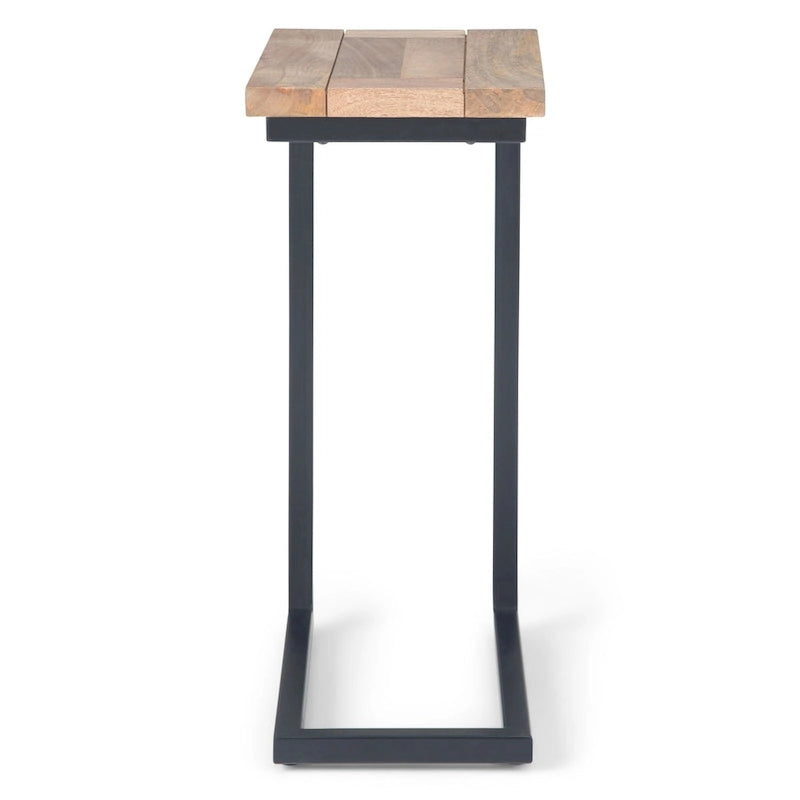Table d'appoint industrielle en métal massif, en forme de C, de 45,7 cm de large – 45,7 L x 25,4 P x 61 H cm