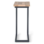 Table d'appoint industrielle en métal massif, en forme de C, de 45,7 cm de large – 45,7 L x 25,4 P x 61 H cm