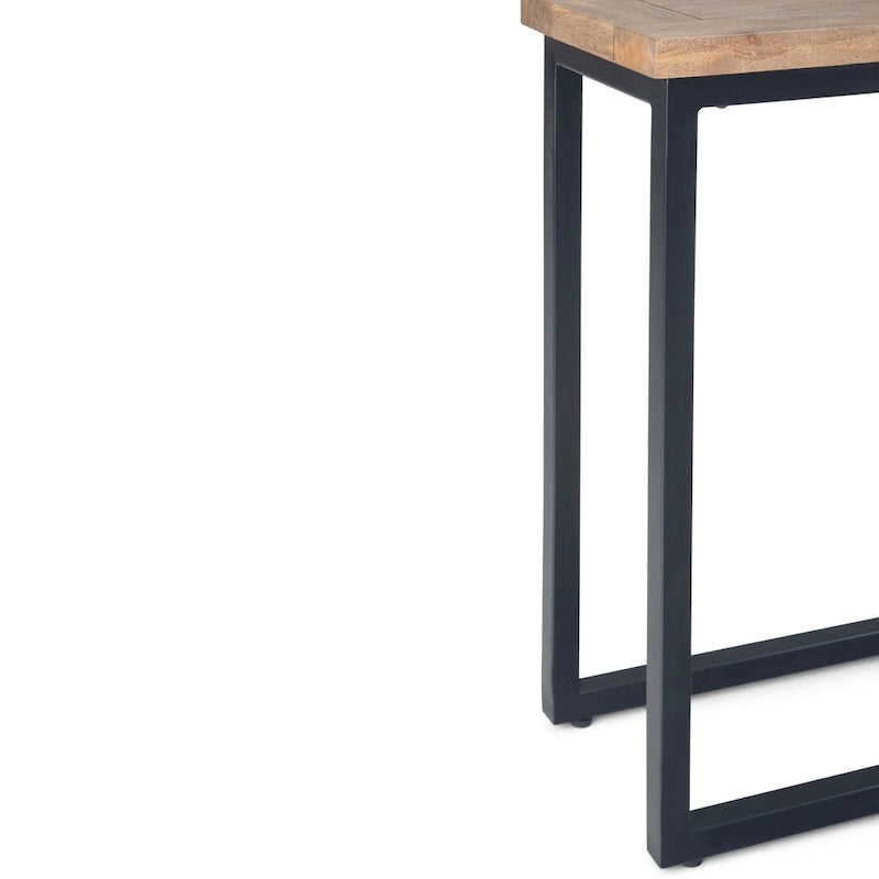 Table d'appoint industrielle en métal massif, en forme de C, de 45,7 cm de large – 45,7 L x 25,4 P x 61 H cm