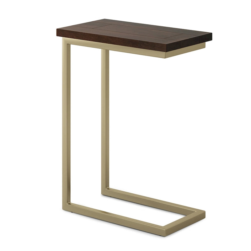 Table d'appoint industrielle en métal massif, en forme de C, de 45,7 cm de large – 45,7 L x 25,4 P x 61 H cm