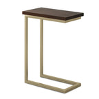 Table d'appoint industrielle en métal massif, en forme de C, de 45,7 cm de large – 45,7 L x 25,4 P x 61 H cm
