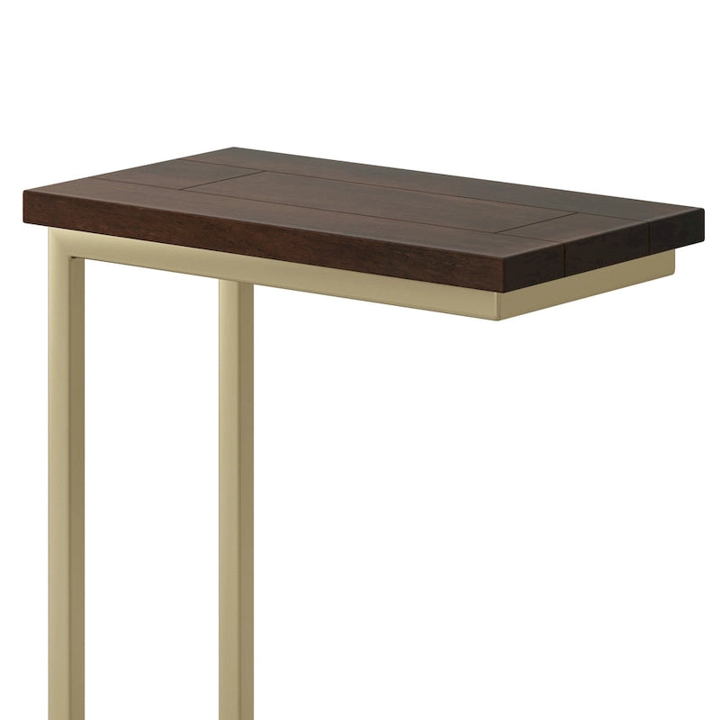 Table d'appoint industrielle en métal massif, en forme de C, de 45,7 cm de large – 45,7 L x 25,4 P x 61 H cm