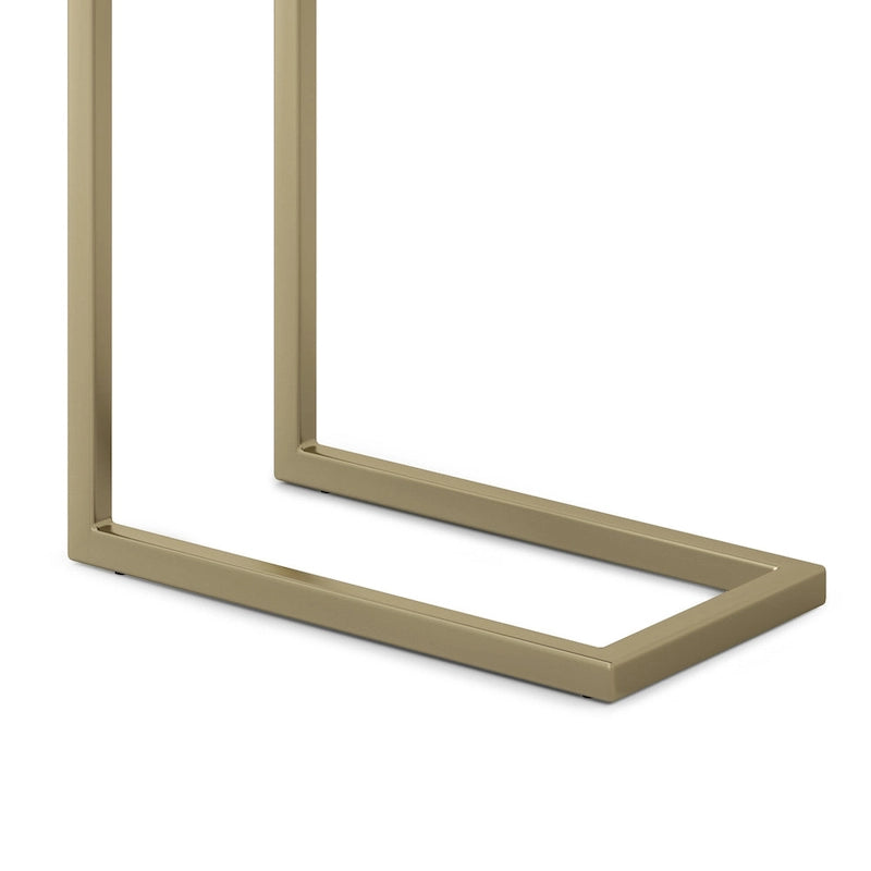 Table d'appoint industrielle en métal massif, en forme de C, de 45,7 cm de large – 45,7 L x 25,4 P x 61 H cm
